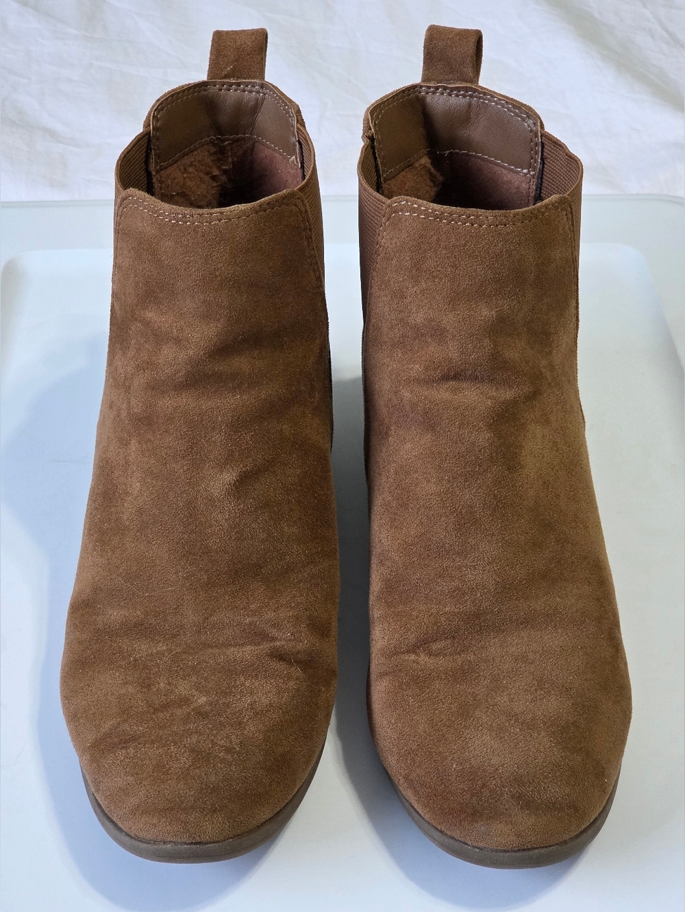 Dunes Jagger Cognac Faux Suede Chelsea Boots 8.5W 🌵 Sz 8.5 W/Wide Boho Chic - Picture 4 of 15